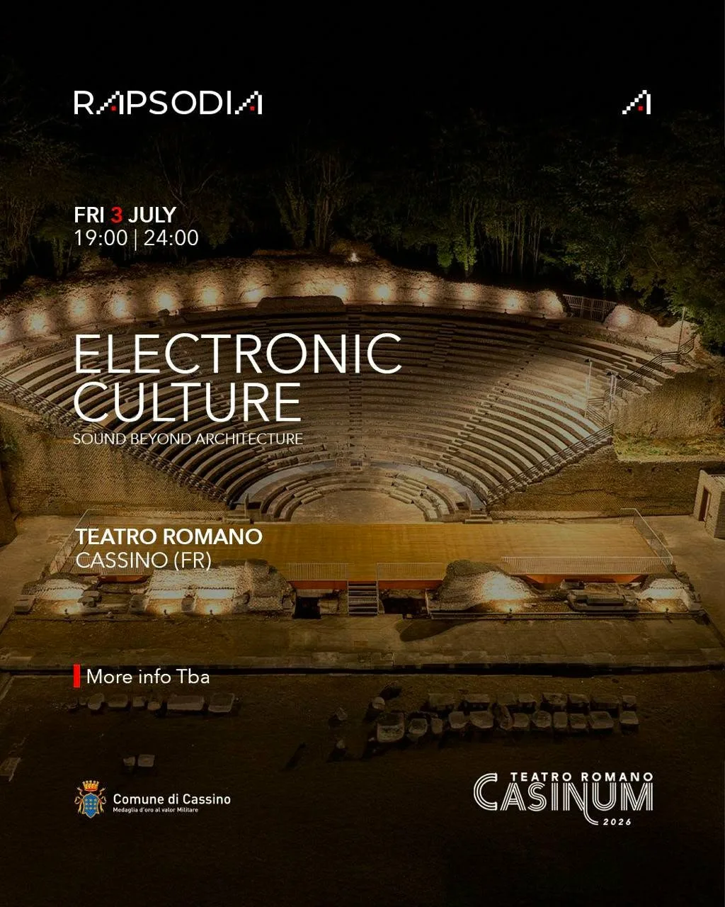 "Rapsodia" al Teatro Romano: musica elettronica, storia e comunità in un evento unico