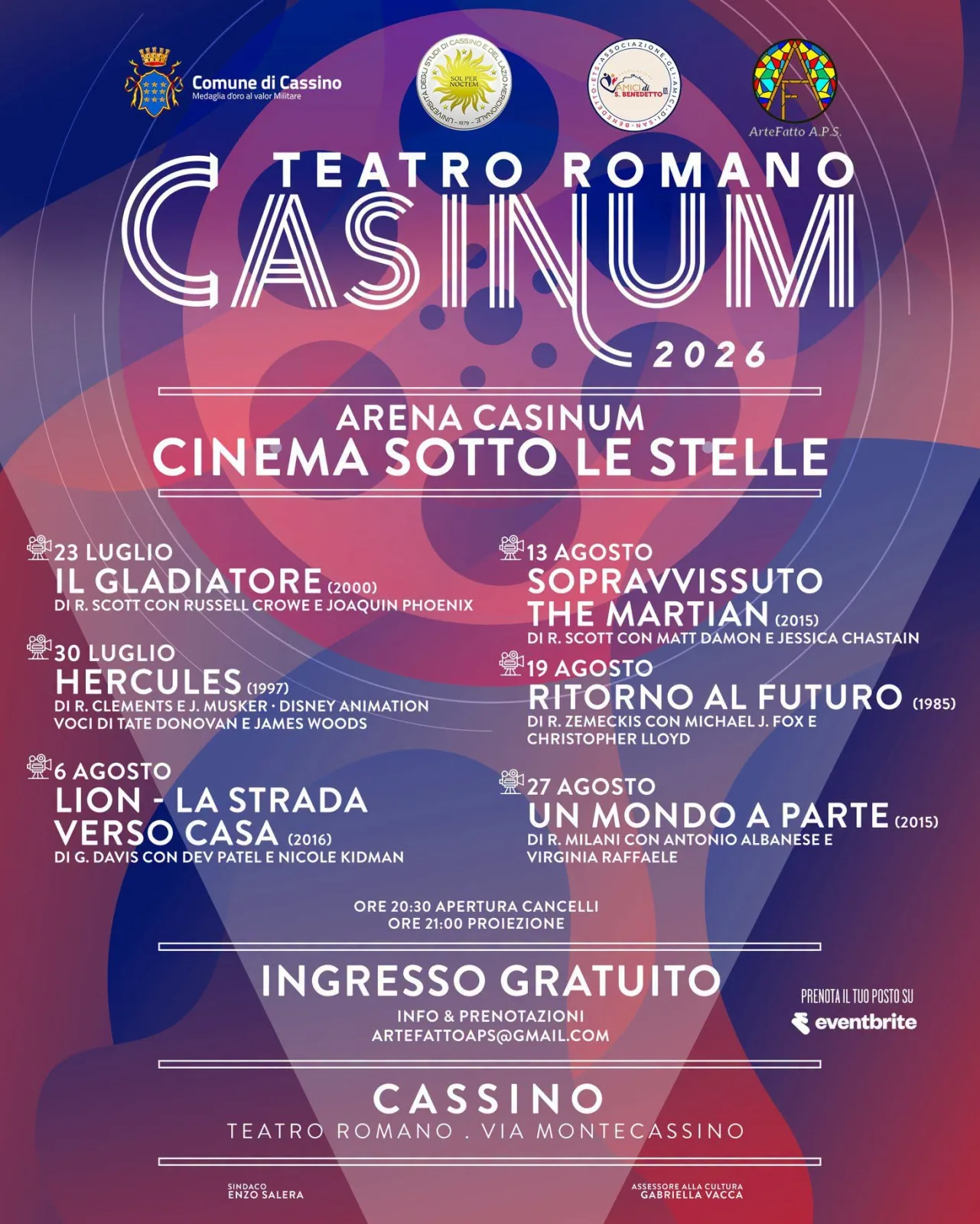 Il cinema torna al Teatro Romano: ogni giovedì film completamente gratuiti fino al 27 agosto