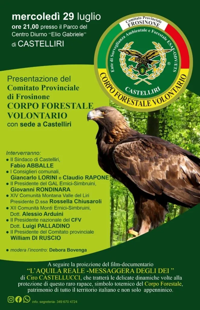 Nasce a Castelliri il Comitato Provinciale del Corpo Forestale Volontario