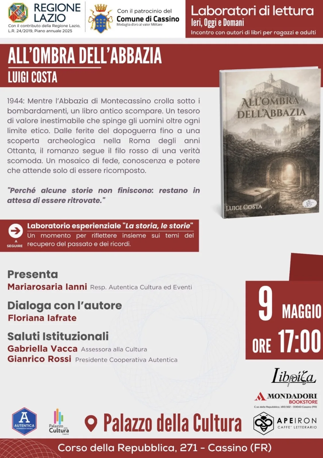 Presentazione del libro "All' ombra dell' Abbazia" di Luigi Costa