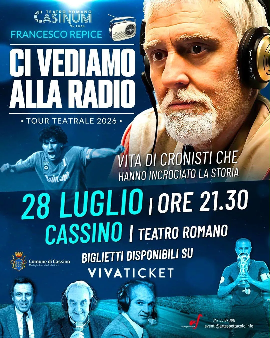 La magia del radiocronaca conquista Cassino: Francesco Repice al Teatro Romano con “Ci vediamo alla radio”